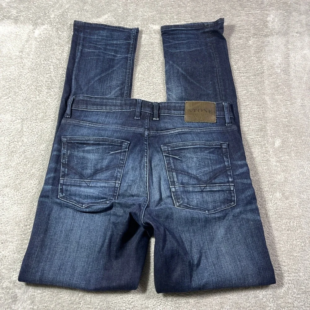 STONE Refinery The Otis Men's Slim Straight Dark Wash‎ Jeans 31x34 Pants